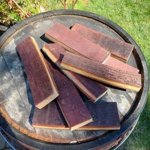 Red Wine Barrel Stave Cut off end pieces / Cut offs  / Oak scraps / Oak Pen Blanks