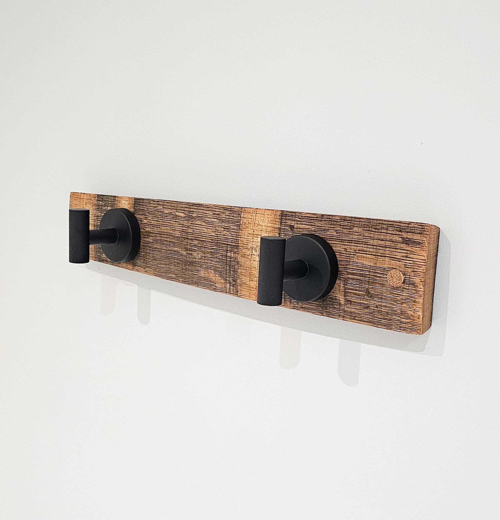 Double Towel Robe Rack - Made From Wine Barrel Stave Brushed With ...