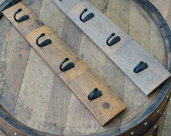 Wall Key Holder - Made From Recycled Oak Wine Barrel Staves  - Easy Hanging!