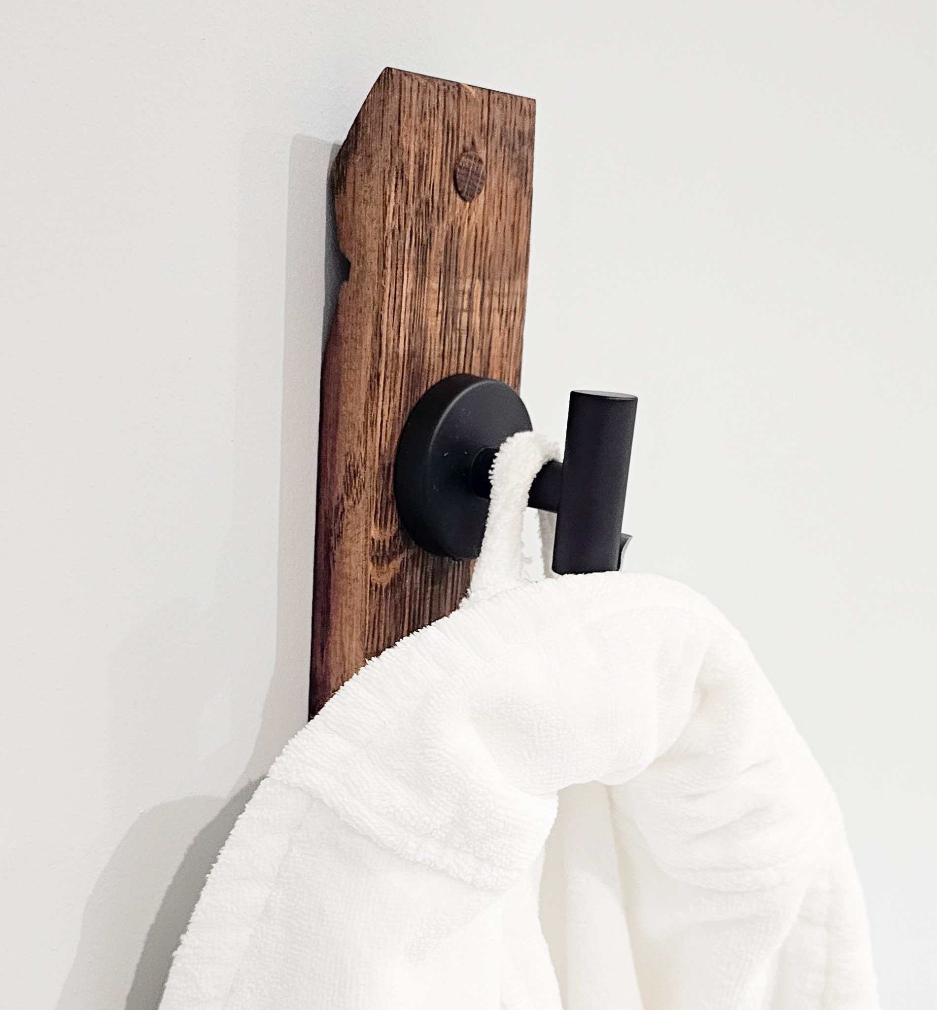 Rackl Robe Towel Robe Rack - Made From Wine Barrel Staves - Brushed Nickel Hangers ...