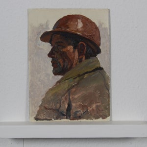 Retrato masculino, retrato de género, pintura al óleo original, pintura vintage, impresionismo artístico, arte y coleccionables, decoración del hogar de arte