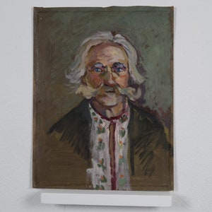 Retrato de un hombre, pintura al óleo vintage, pintura original antigua, impresionismo, artes y coleccionables, decoración del hogar