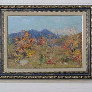 Pintura a óleo original, paisagem montanhosa, paisagem natural, impressionista, objetos de arte e itens colecionáveis, decoração artística, pinturas antigas