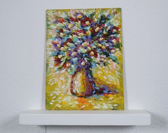 Still life with flowers Oil painting Flowers on the table Kitchen decor