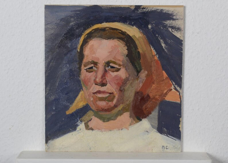 Portrait of a Woman, Vintage Oil Painting, Portrait of a Working Woman ...