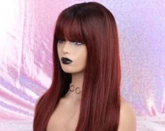 red wig etsy
