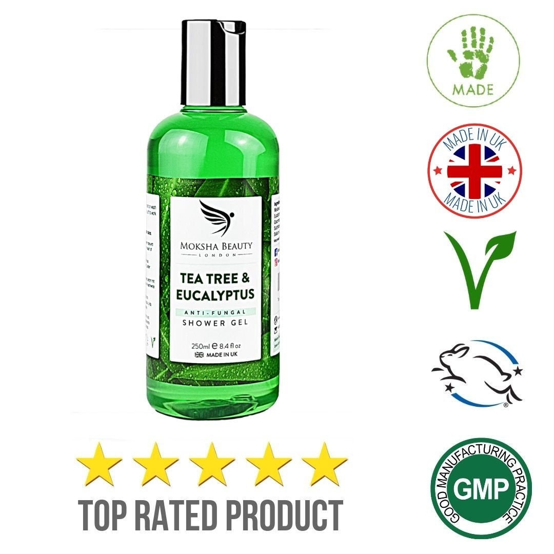 Tea Tree Shower Gel made in UK Natural Shower Gel Body Wash Relieves