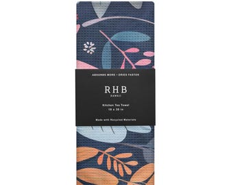 Paño de cocina con estampado floral hawaiano, toalla de cocina de secado rápido con textura de gofre, elige tu diseño.