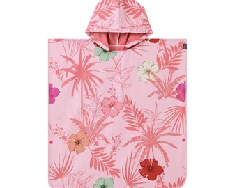 Toalla poncho para niños - Poncho de microfibra - Sueño claro rosa