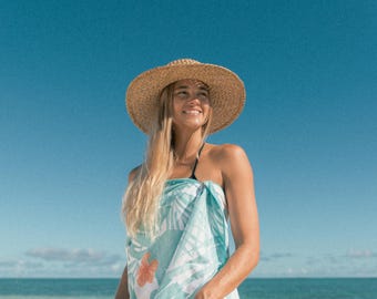 Toalla de playa hawaiana de microfibra / Ligera / Secado rápido / Sin arena — Aroma veraniego hawaiano