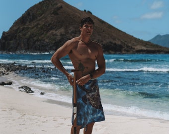 Toalla de playa hawaiana de microfibra / Ligera / Secado rápido / Sin arena — Honu