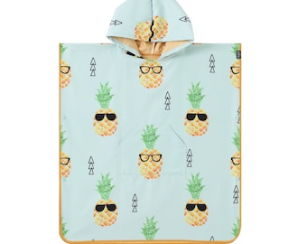 Poncho toalla infantil - Poncho de microfibra - Gafas de sol piña