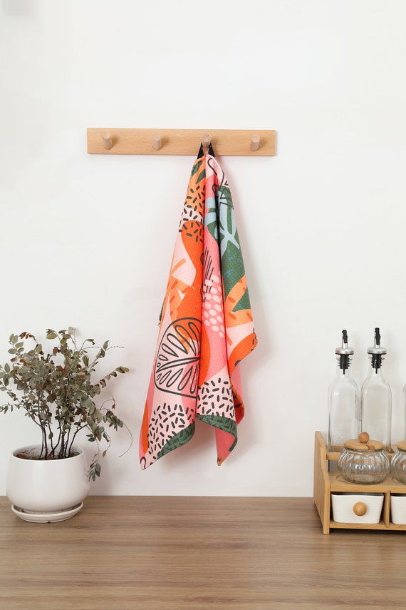 Absorbent Waffle Weave Tea Towel, Quick-Dry Microfiber Kitchen Towel