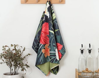 Paño de cocina hawaiano, absorbente, de secado rápido, con textura de gofre, disponible en varios diseños.
