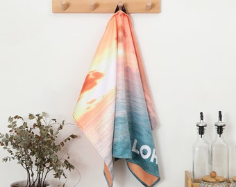 Paño de cocina hawaiano de secado rápido/paño de cocina absorbente con tejido gofrado – Decoración isleña