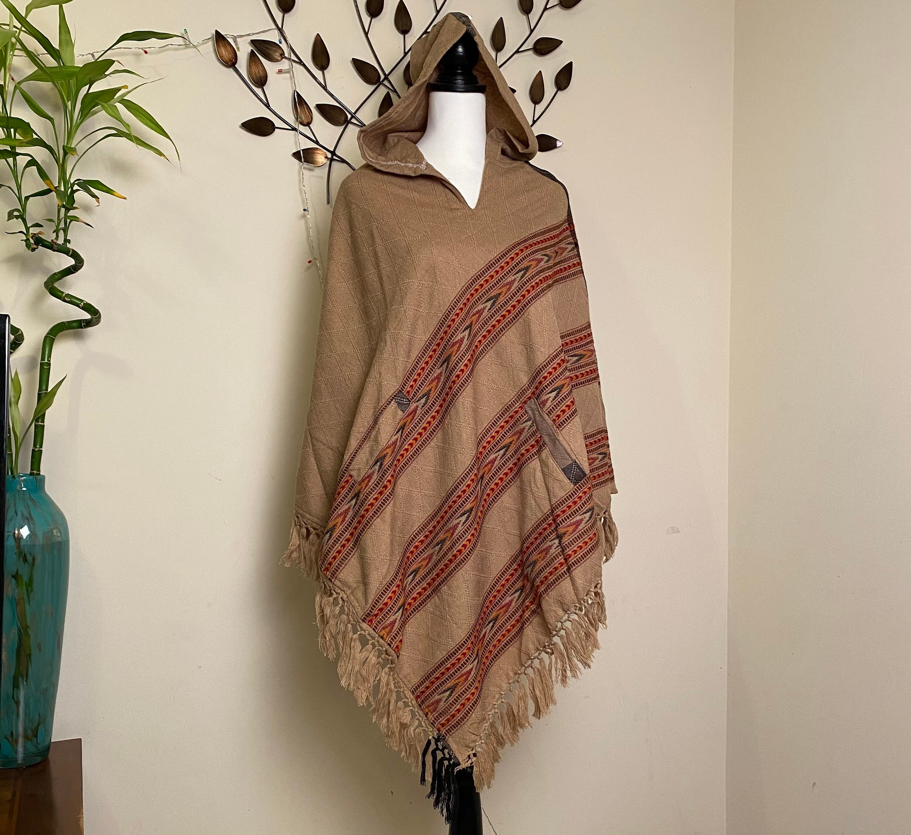 hooded poncho cardigan