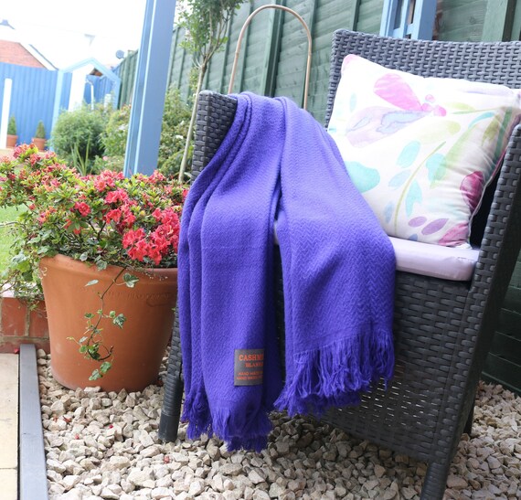 Royal Blue Colour Soft Cashmere Throws Blankets Handmade Bed Etsy
