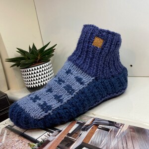 100% Wool Handmade Slipper Winter Indoor Woollen Shoes Socks Warm Soft Handmade For Men Women 6 Design 3