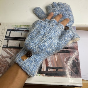 Gants en laine sherpa de l'Himalaya faits main hiver chaud doux fait main pour homme femme 1 image 5