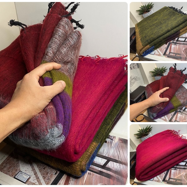 Sherpa Himalayan Yak Wool Throw Soft Warm Handmade Wrap Throws Blanket Sofa Rug K89
