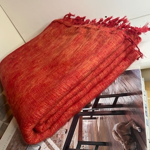 Yak wool Travel Throw Wrap Study Throw Blanket Wrap Soft Warm Stole Handmade K75