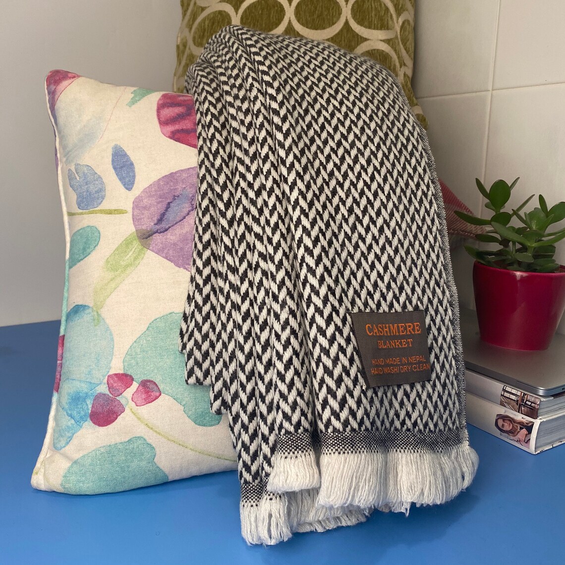 Pure Nepalese Cashmere Throws Blankets Sofa Throw Handmade Etsy