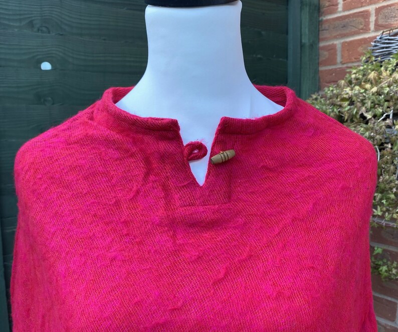 Yak Wool Poncho Handmade in Nepal Warm Woollen Outer Soft Warp Cardigan 3