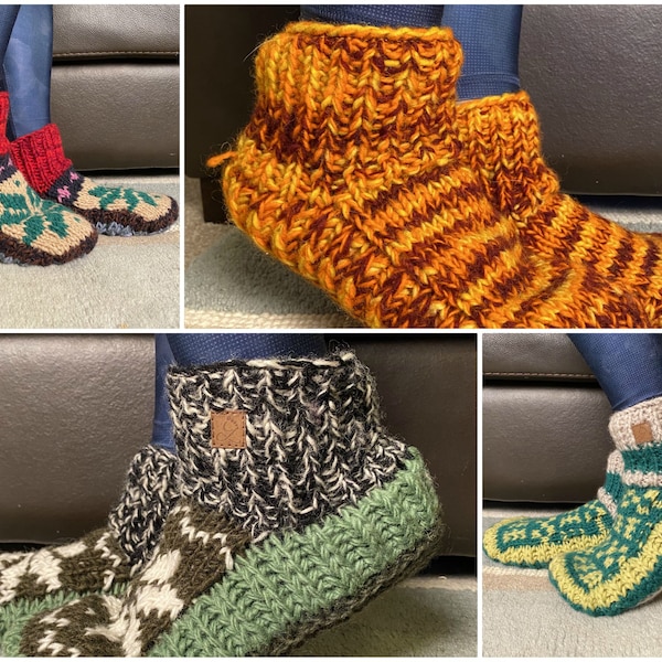 Winter Indoor Wollschuhe Socken Warme Weiche Handgemacht Für Männer Frauen 5