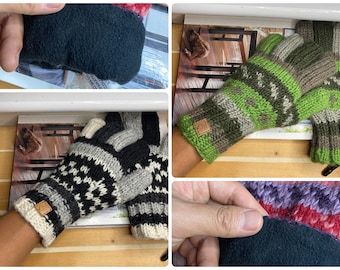 100% Wolle Handgefertigte Himalaya Sherpa Handschuhe Winter Warm Soft Handgemacht Für Männer Frauen