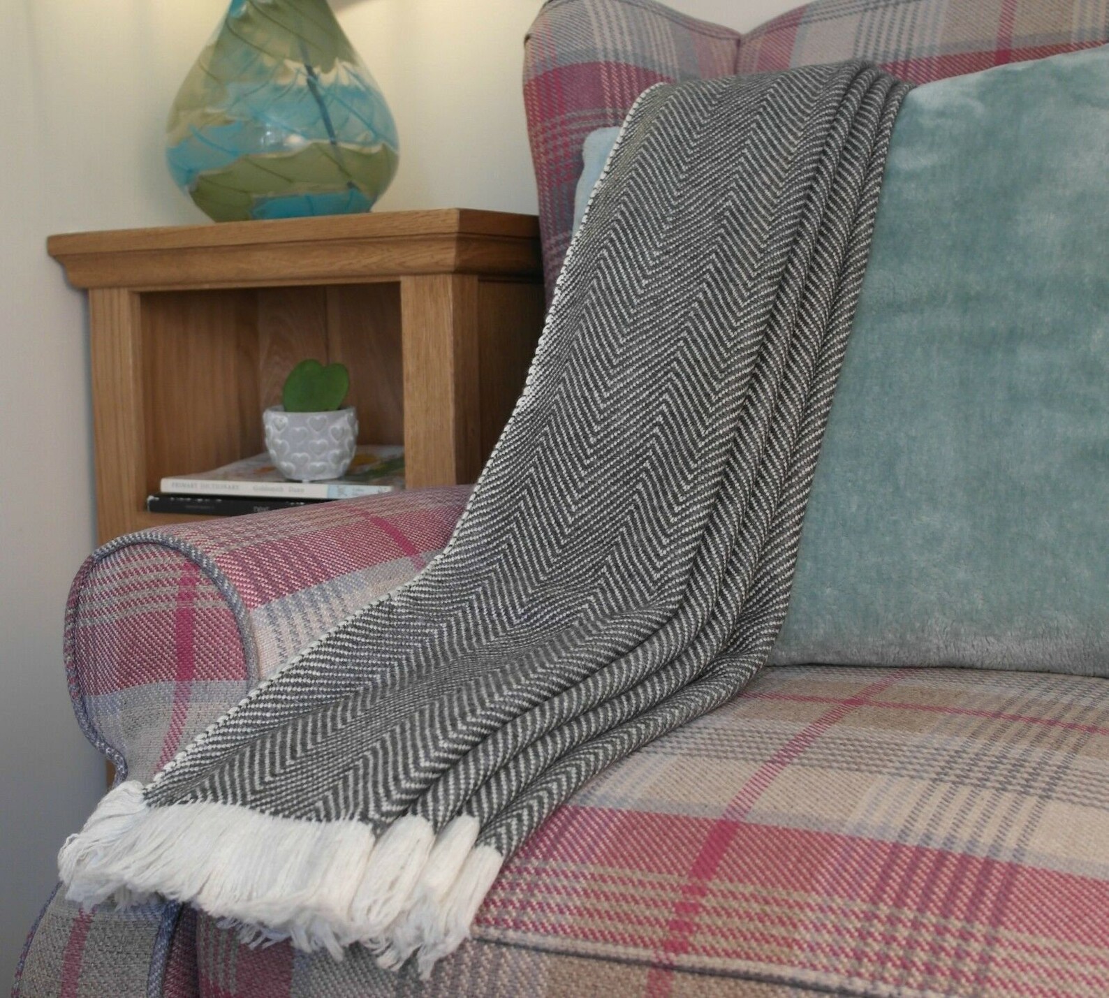 Soft Cashmere Throws/blankets Bed Sofa Herringbone Travel Etsy