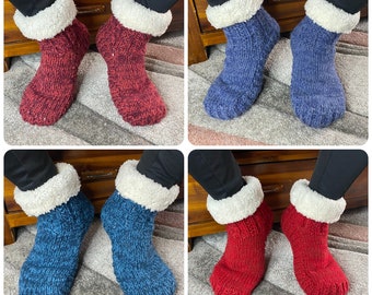 100% Wool Handmade Indoor Sherpa Boot Slipper Winter Indoor Woollen Shoes Socks Warm Men Women Ideal Gift -2