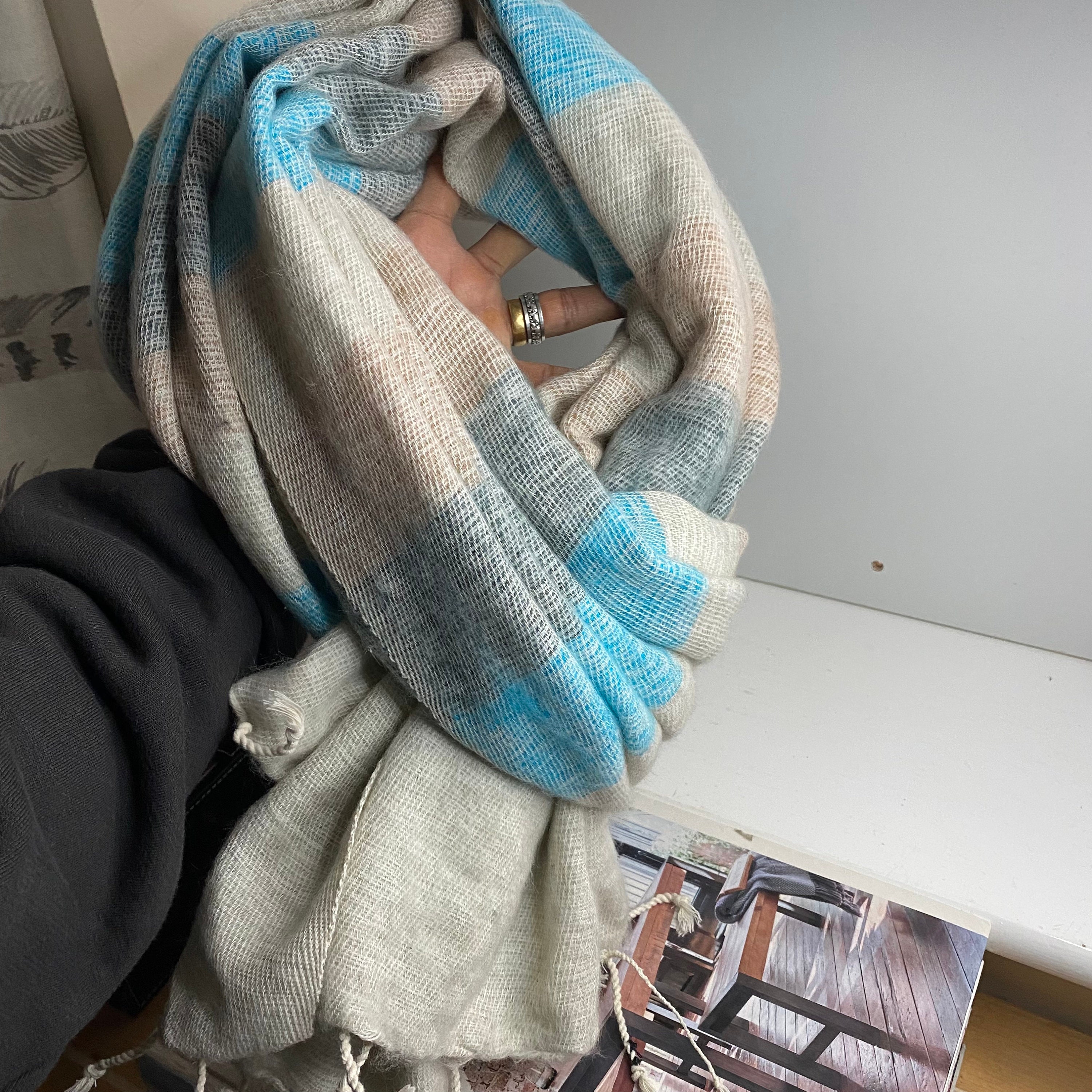 Soft And Warm Sherpa Yak Wool Thick Scarf Wrap Shawl Handmade Travel Pashmina Wrap festive Holiday Scarf Soft Warm And smooth T14