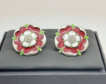 Vintage Tudor Rose manchetknopen, handgemaakte manchetknopen in Londen, Engeland, volledig met de hand afgewerkt + GRATIS LEVERING!!