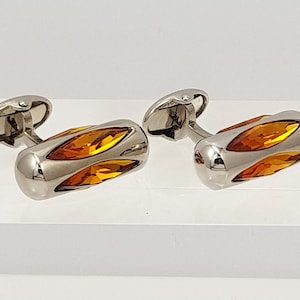 Hand made Austrian Topaz crystal cufflinks, Limited Edition Vintage cufflinks, Gorgeous gift for him, FREE DELIVERY!!