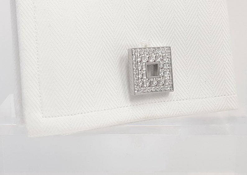 Men/'s square crystal cufflinks,Wedding cufflinks,Statement cufflinks,Crystal cufflinks,custom cufflinks,Groom gift,Best man cufflinks