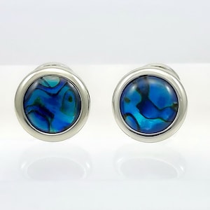 Handgemachte blaue Abalone-Muschelmanschettenknöpfe, Geschenk des Superb-Männers Wunderschöne natürliche Manschettenknöpfe, KOSTENLOSER VERSAND