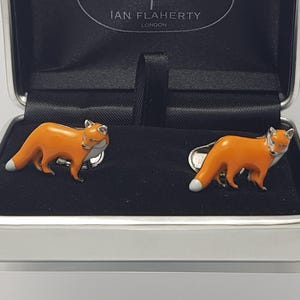 Fox Cufflinks, British Wildlife cuff links, Men's Accessories, Hand-Enamelled image 8