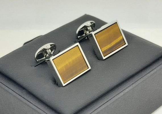 Men's timeless classic Vintage Tigers eye cufflinks, Wonderful TOP QUALITY gift for him. + FREE Delivery