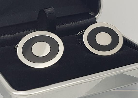 Elegant Onyx Cufflinks: Handmade Semi-Precious Accessory for Groom, Best Man, Father of Bride