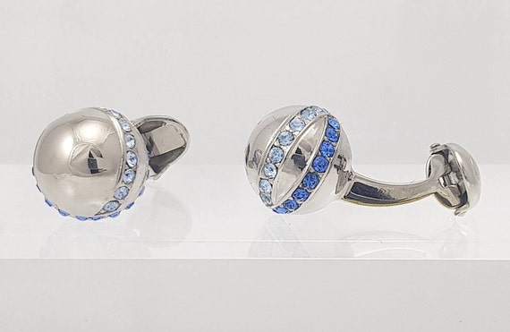 Men's beautifully crafted Sapphire and Blue Topaz crystal cufflinks, Hand made in the UK. Free shipping!