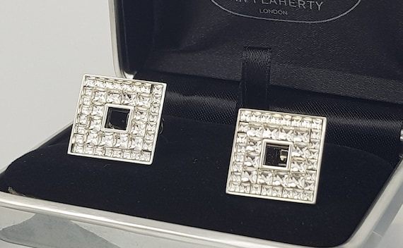 Men's cufflinks, Wedding cufflinks ,Groom and Best man square crystal bling cuff links. FREE DELIVERY!!