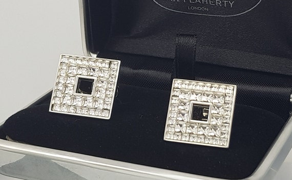 Elegant Crystal Square Cufflinks for Groom, Best Man & Wedding - Bling Accessories with Free Delivery