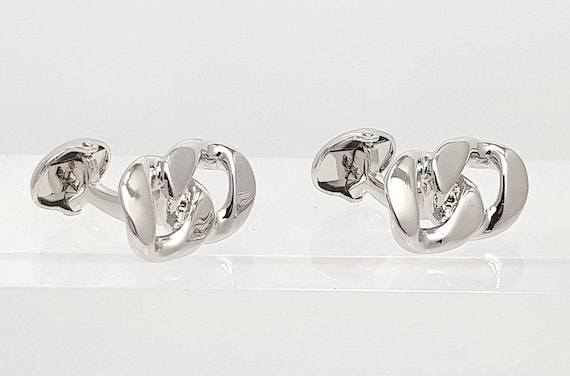 Vintage Curb Chain Cufflinks: Stylish Wedding Accessory for Men, Classic Groomsman Gift