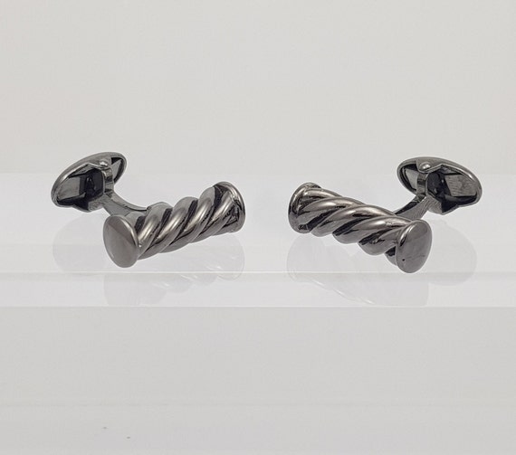 Handmade Gunmetal Bar Cufflinks: Elegant Groomsman Gift, Classic Accessories for Men, Free Shipping