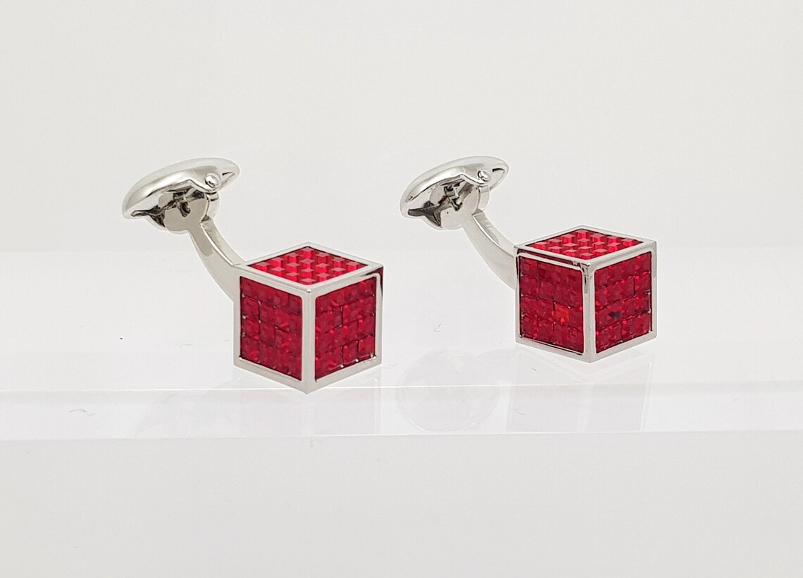 Ruby Crystal cufflinks Men's Red wedding cufflinks best Etsy
