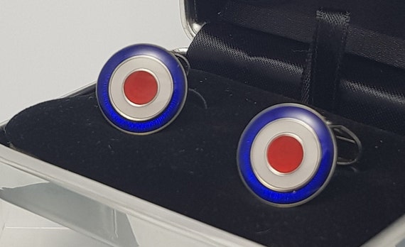 Men's Royal Air Force Emblem cufflinks, RAF cufflinks, Hand painted Pewter enamel gift for him. FREE DELVIERY!