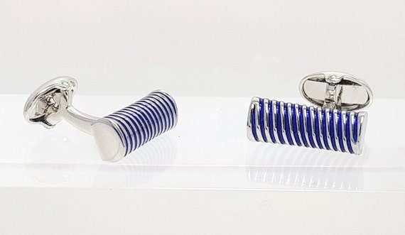 Vintage Hand-Painted Enamel Cufflinks from England: Elegant Gift for Men's Formal Wear