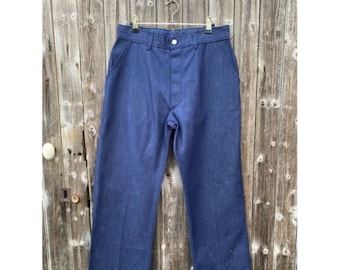 【Deadstock】 50s French Cotton Work Pants Vintage 50s French Train Worker Pants | Vibrant Brown Heavy