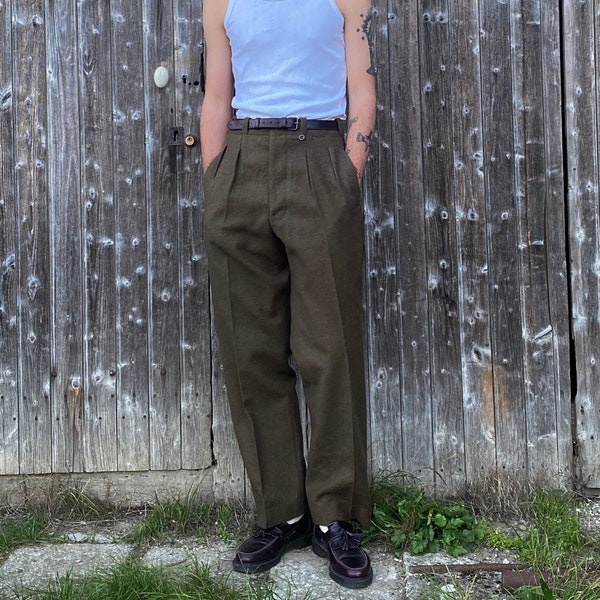 1960s M52 Pleated Wool Pants, French Army, Size S to XL