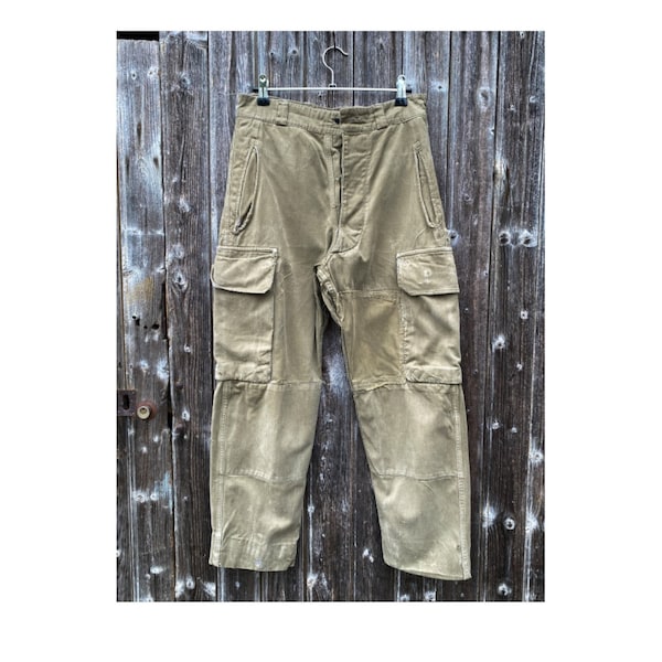 1950s French Army M47 HBT Cargo Pants, Size XS